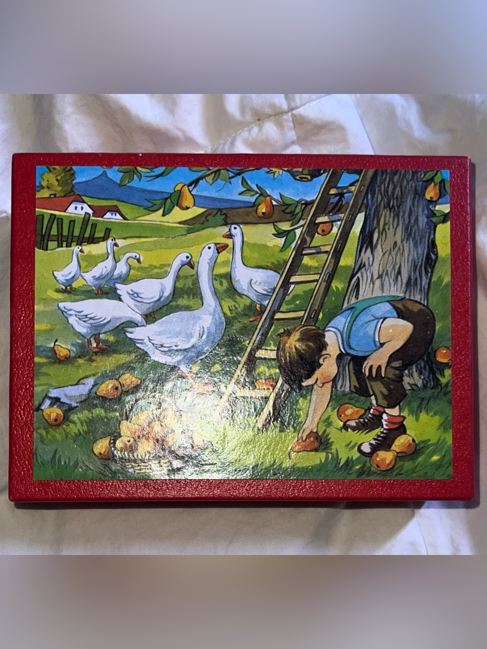 Vintage 6-Sided Children's Wood 6 in 1 Block Puzzle Set w/ Box and Instructions